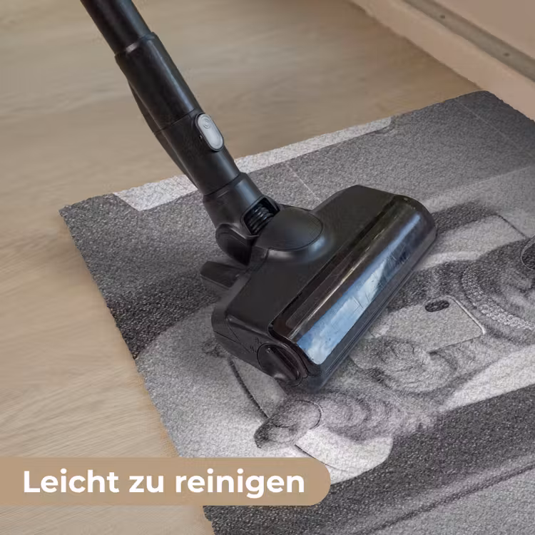 Kat - Telefoon - Toilet - Zwart - Wit Deurmat klein -reinigen_DE