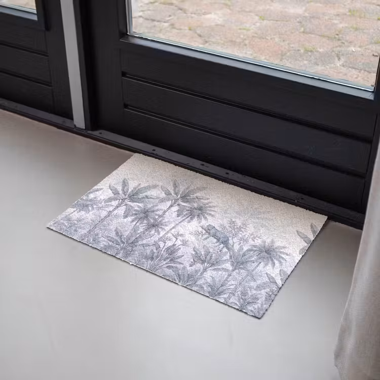 Kat - Tropisch bos - Modern - Grijs Deurmat klein -sfeer2