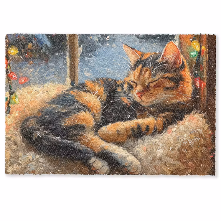 Kat - Kerst - Winter - Dier Deurmat klein -zkaufland3d