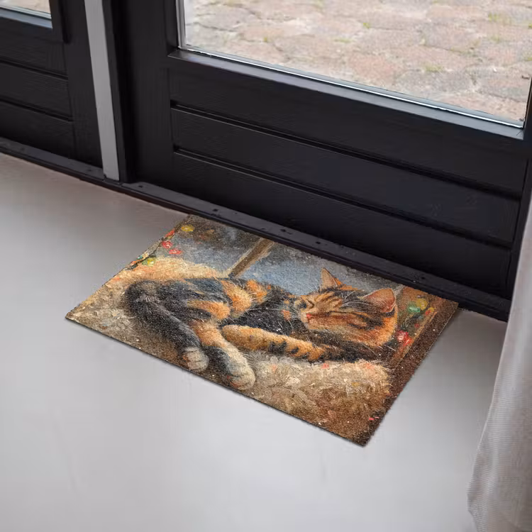 Kat - Kerst - Winter - Dier Deurmat klein -sfeer2