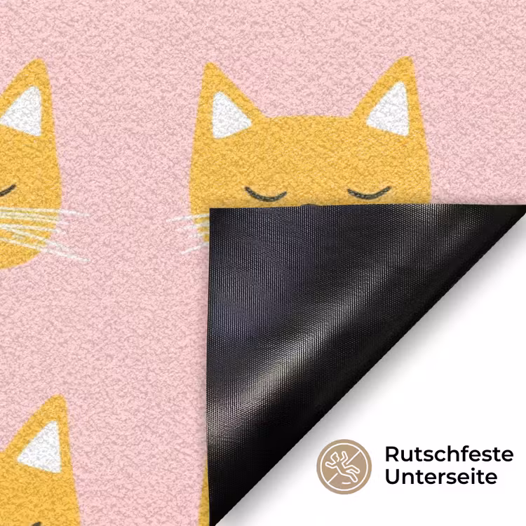 Katten - Patroon - Roze Deurmat klein 898 -antislip_DE