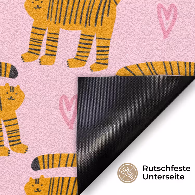 Katten - Roze - Hartjes Deurmat klein 898 -antislip_DE