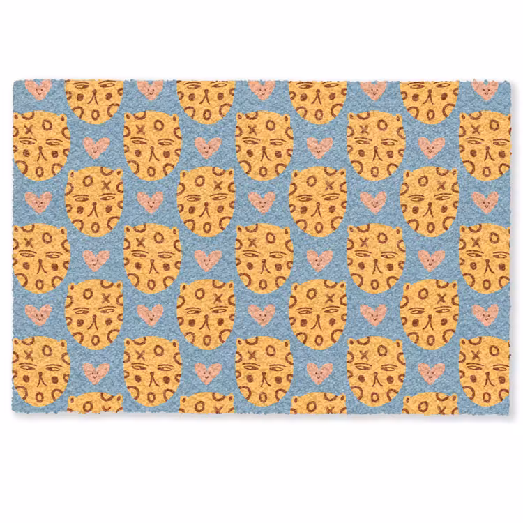 Kattenkoppen - Cirkels - Hartjes - Blauw Deurmat klein 898 -zkaufland3d