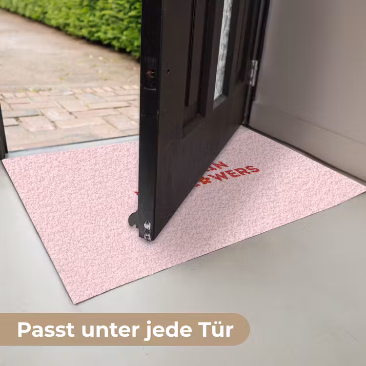 No rain no flowers - Minimalistisch - Roze - Bloem Deurmat klein -USP_DE