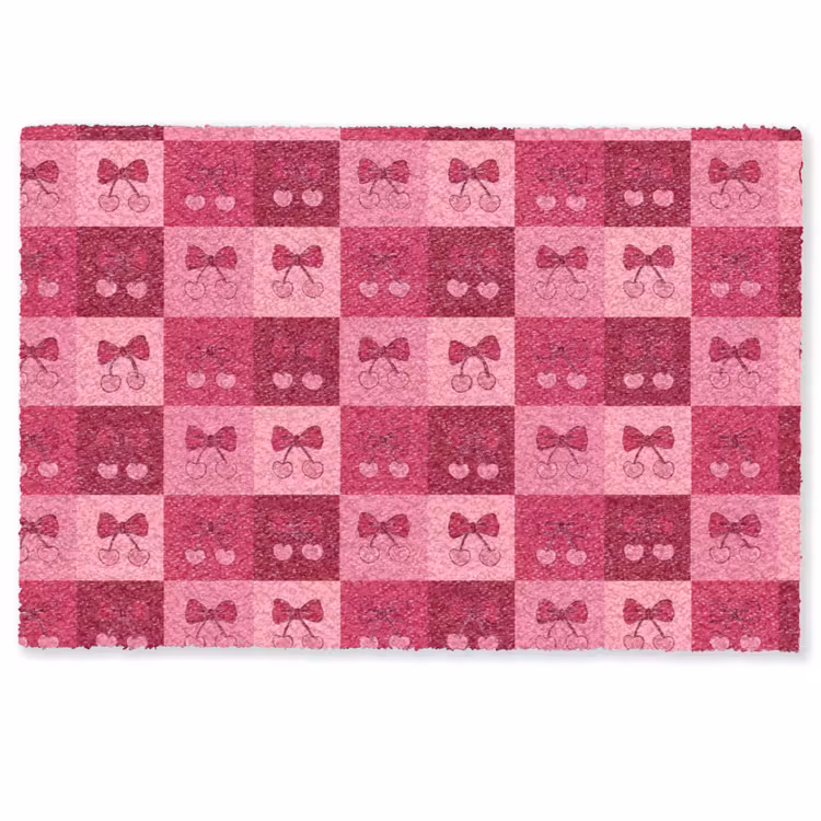Kersen - Strikjes - Speels - Roze - Bordeaux Deurmat klein 898 -zkaufland3d