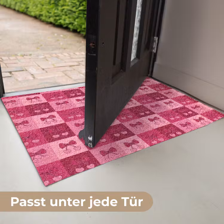 Kersen - Strikjes - Speels - Roze - Bordeaux Deurmat klein 898 -USP_DE