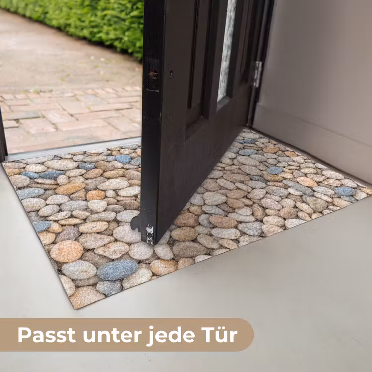 Kiezelstenen - Natuur - Textuur - Beige - Grijs Deurmat klein -USP_DE