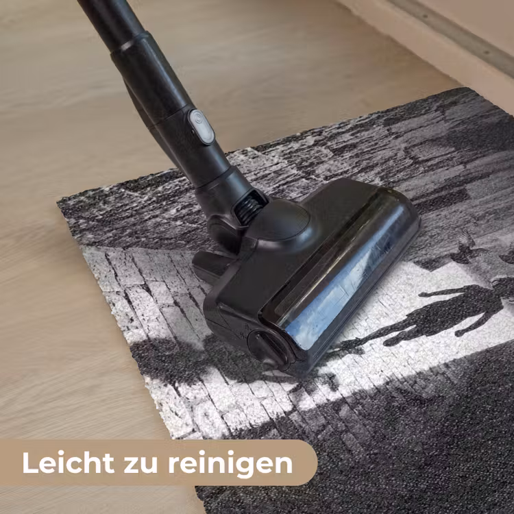 Kind - Vogel - Straat - Zwart-wit - Spelen Deurmat klein -reinigen_DE
