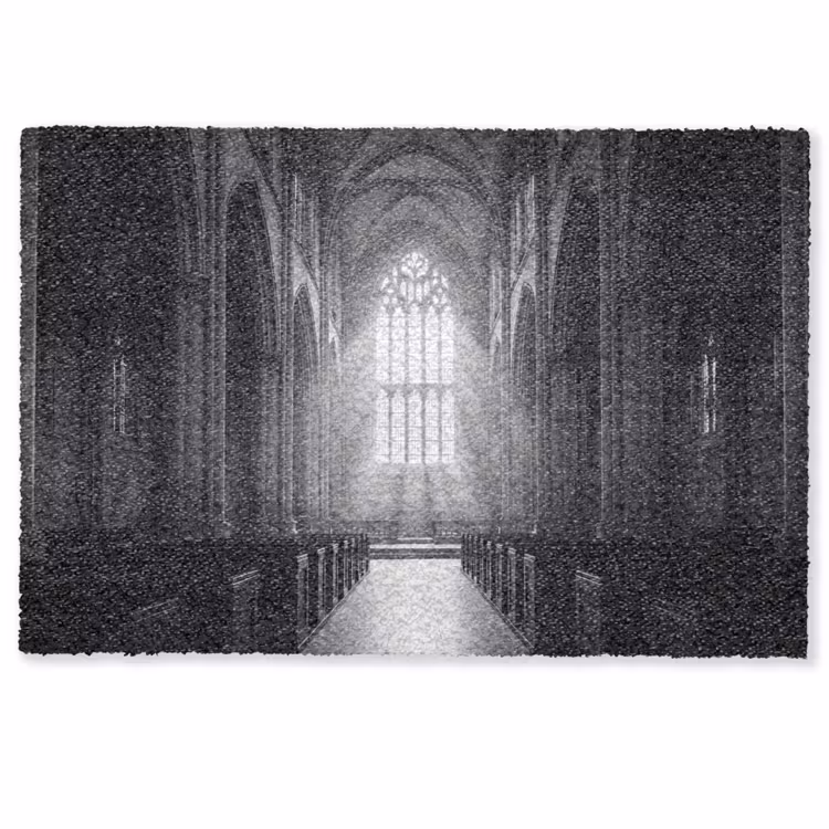 Kerk - Interieur - Lichtstralen - Architectuur - Klassiek Deurmat klein -zkaufland3d