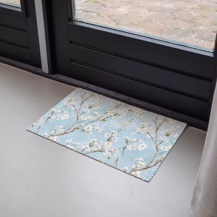 Kersenbloesem - Textuur - Blauw Deurmat klein 898 -sfeer2