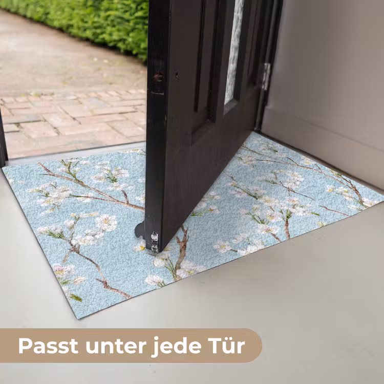 Kersenbloesem - Textuur - Blauw Deurmat klein 898 -USP_DE