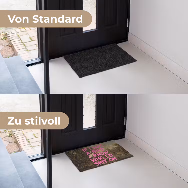 Klassiek - Humor - Roze Deurmat klein -voor-na_DE