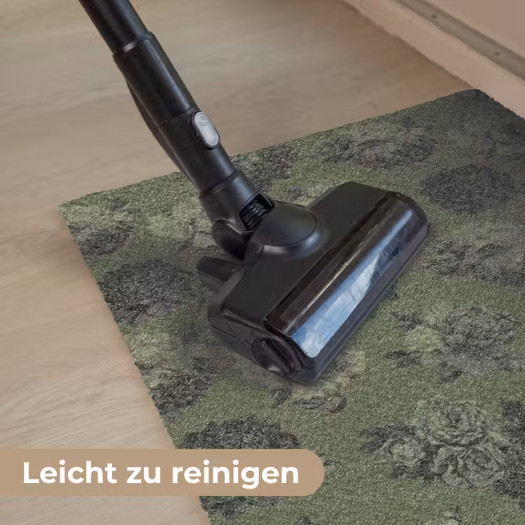 Klassiek - botanisch - olijfgroen - bloemen Deurmat klein 898 -reinigen_DE