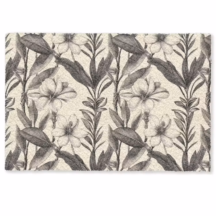 Klassiek - Botanisch - Zwart - Beige Deurmat klein 898 -zkaufland3d