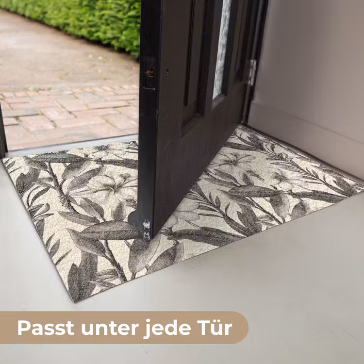 Klassiek - Botanisch - Zwart - Beige Deurmat klein 898 -USP_DE