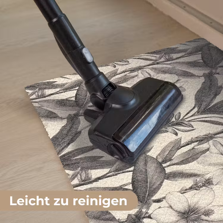 Klassiek - Botanisch - Zwart - Beige Deurmat klein 898 -reinigen_DE
