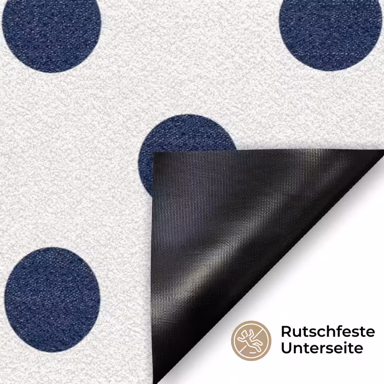 Klassiek - Stippen - Blauw Deurmat klein 898 -antislip_DE