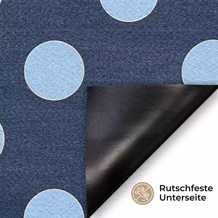 Klassiek - Dots - Blauw Deurmat klein 898 -antislip_DE