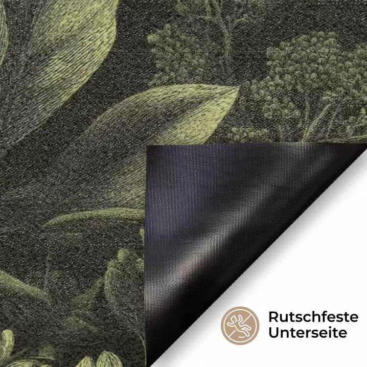 Klassiek - Donker - Botanisch - Planten Deurmat klein 898 -antislip_DE
