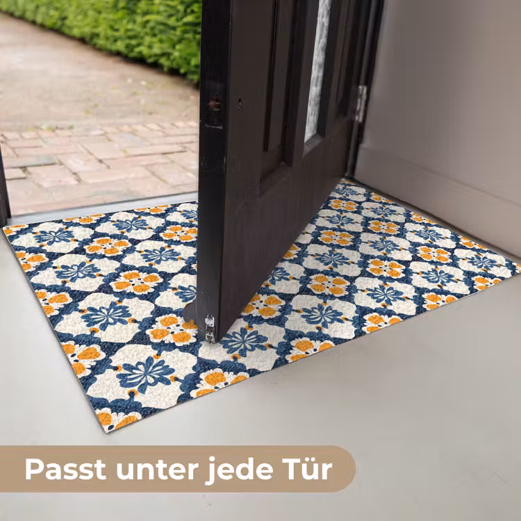Klassiek - Geometrisch - Blauw Deurmat klein 898 -USP_DE