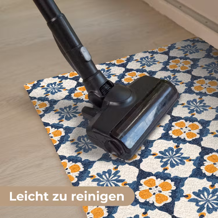 Klassiek - Geometrisch - Blauw Deurmat klein 898 -reinigen_DE