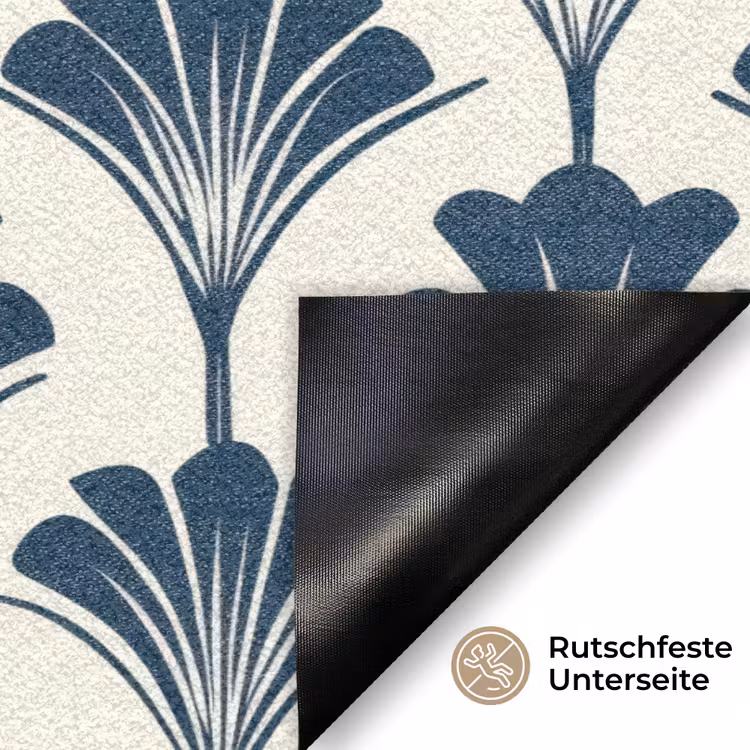 Klassiek - Motief - Blauw Deurmat klein 898 -antislip_DE
