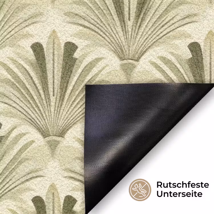 Klassiek - Waaier - Groen Deurmat klein 898 -antislip_DE