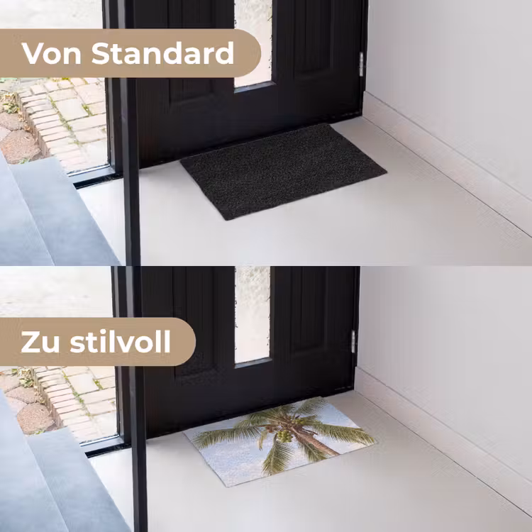 Fußmatte - Kokosnuss – Baum – Tropisch – Natur – Grün - Kokosnoot - Boom - Tropisch - Natuur - Groen Deurmat klein