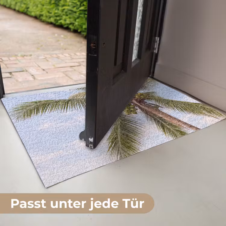 Fußmatte - Kokosnuss – Baum – Tropisch – Natur – Grün - Kokosnoot - Boom - Tropisch - Natuur - Groen Deurmat klein