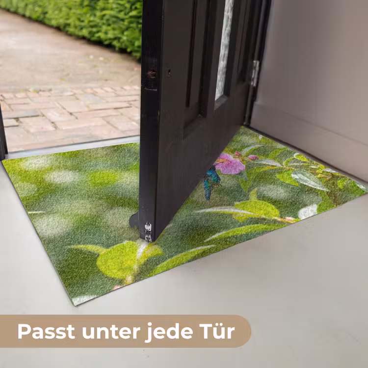 Kolibrie - Bloem - Natuur - Groen Deurmat klein -USP_DE