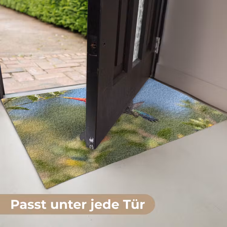 Kolibrie - Bloem - Natuur - Groen Deurmat klein -USP_DE
