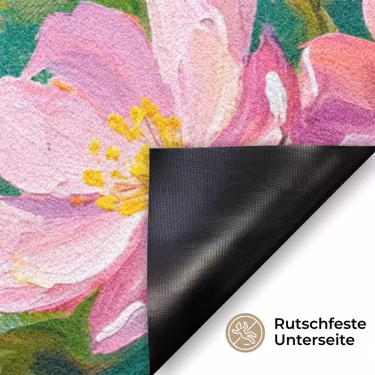 Kolibrie - Bloemen - Natuur - Kleurrijk Deurmat klein -antislip_DE