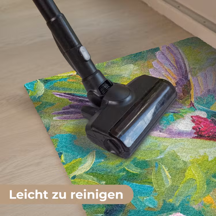 Kolibrie - Bloemen - Natuur - Kleurrijk Deurmat klein -reinigen_DE