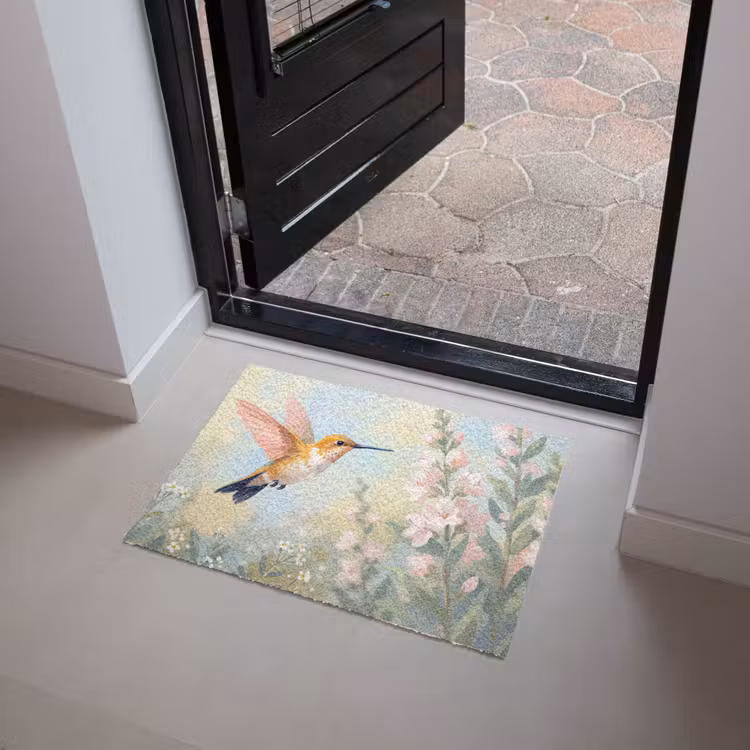 Kolibrie - Illustratie - Kleurrijk Deurmat klein -sfeer5