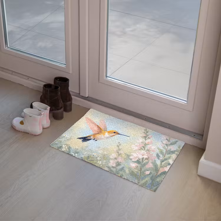 Kolibrie - Illustratie - Kleurrijk Deurmat klein -sfeer3