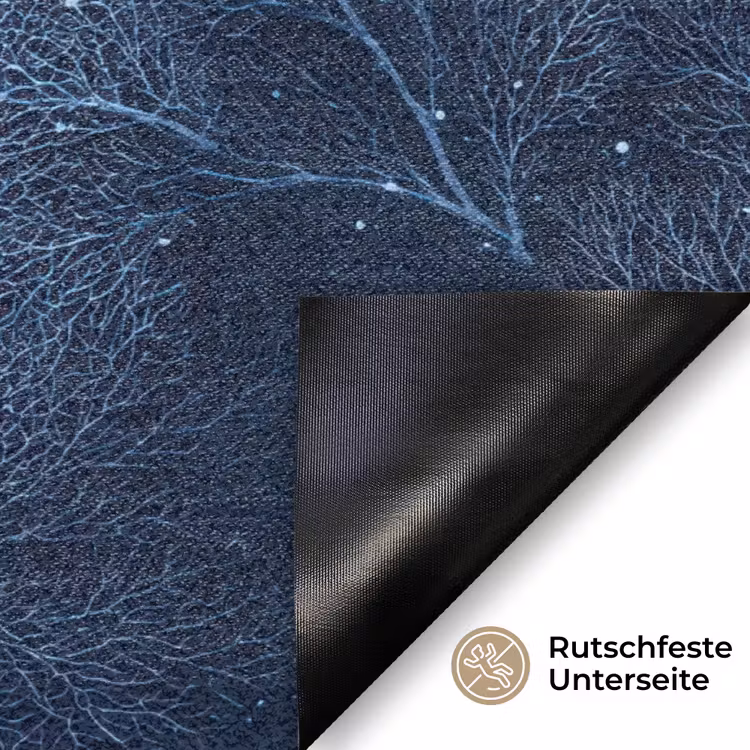 Koraal - Takken - Patroon - Nachtblauw Deurmat klein 898 -antislip_DE