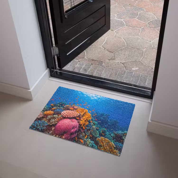 Koraal - Vissen - Oceaan - Natuur - Kleurrijk Deurmat klein -sfeer5