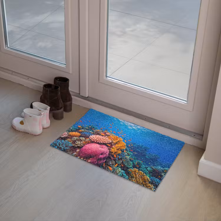 Koraal - Vissen - Oceaan - Natuur - Kleurrijk Deurmat klein -sfeer3