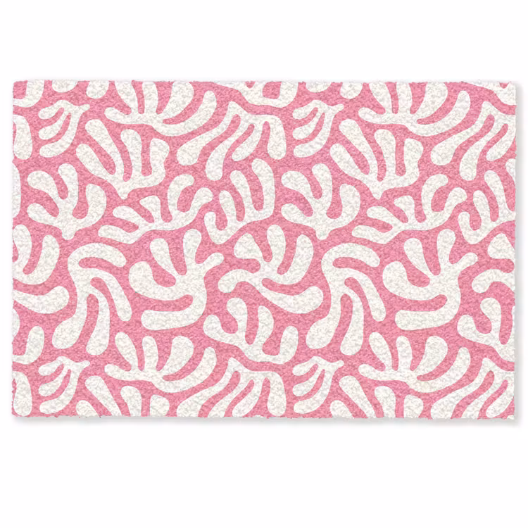Koraal - Patroon - Roze - Wit - Minimalistisch Deurmat klein -zkaufland3d