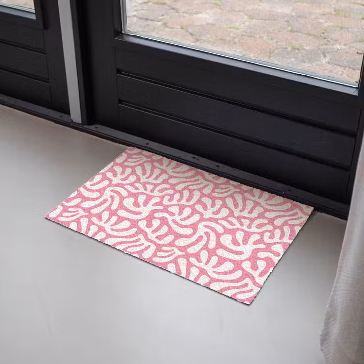 Koraal - Patroon - Roze - Wit - Minimalistisch Deurmat klein -sfeer2