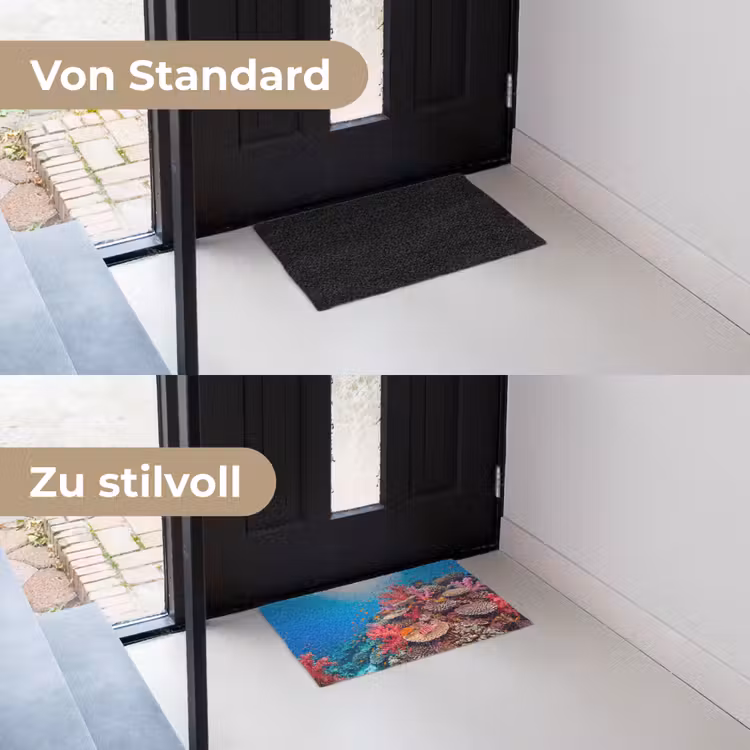 Koraalrif - Vissen - Onderwater - Tropisch - Rood Deurmat klein -voor-na_DE