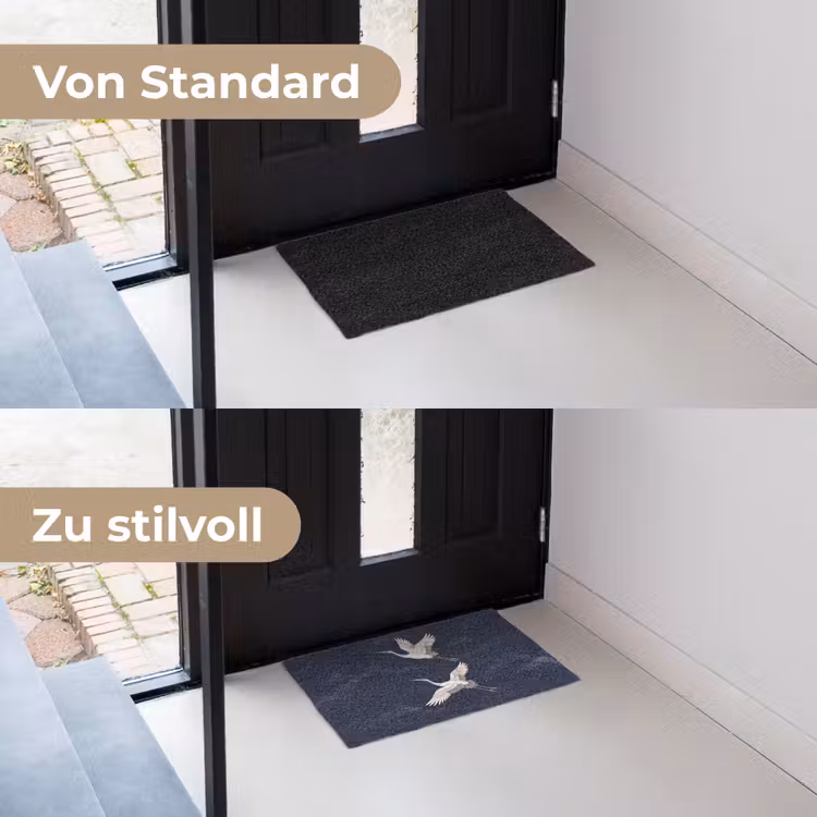 Kraanvogels - Nachthemel - Blauw Deurmat klein -voor-na_DE