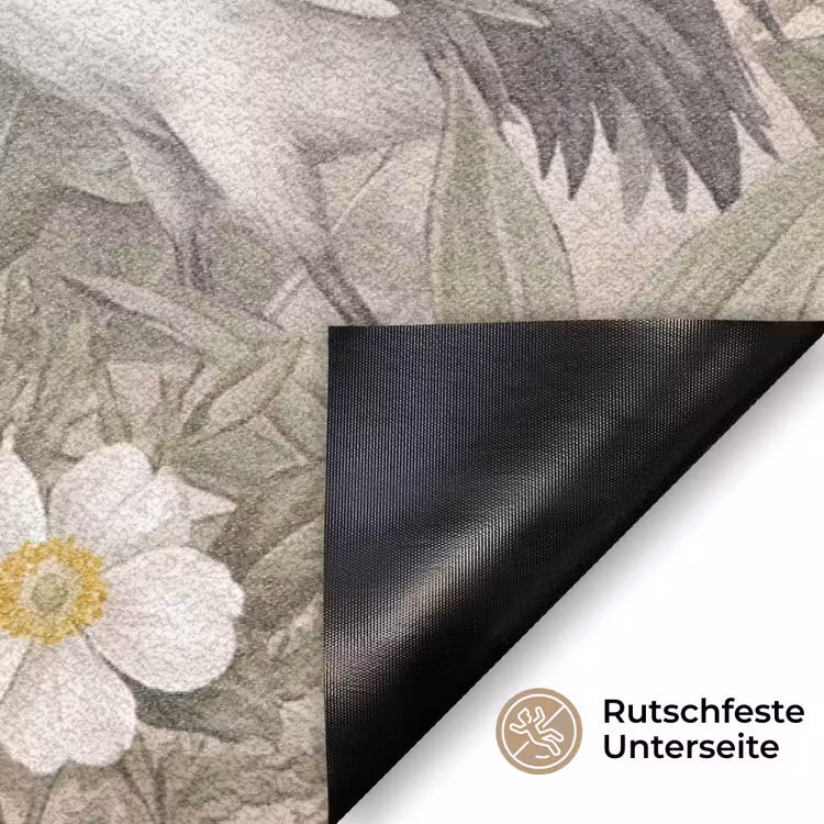 Kraanvogels - Natuur - Roze Deurmat klein -antislip_DE