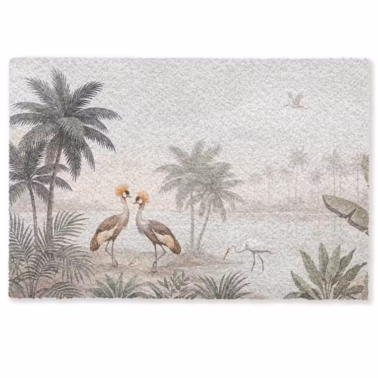 Kraanvogels - Palmbomen - Tropisch Deurmat klein -zkaufland3d