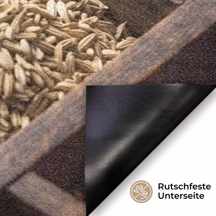 Fußmatte - Kräuter – Holz – Essen - Kruiden - Houten - Eten Deurmat klein