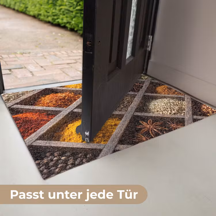 Fußmatte - Kräuter – Holz – Essen - Kruiden - Houten - Eten Deurmat klein