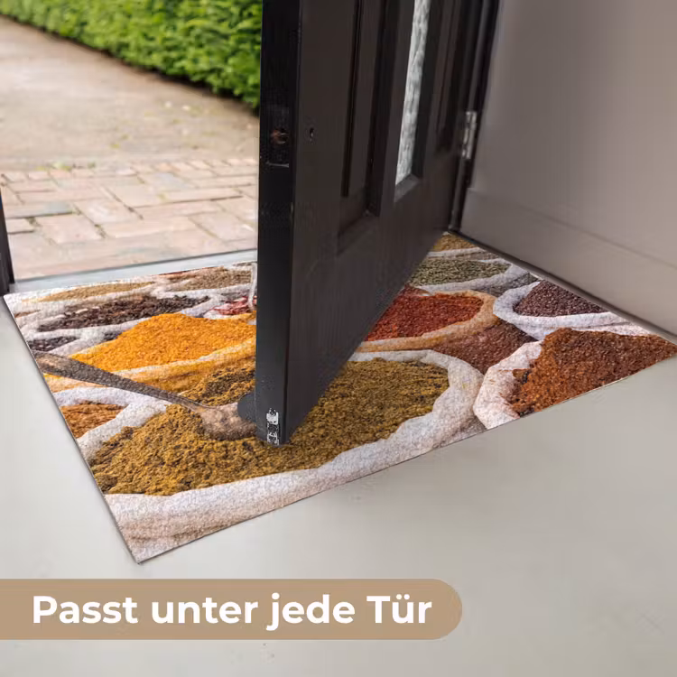 Fußmatte - Kräuter – Markt – Essen - Kruiden - Markt - Eten Deurmat klein