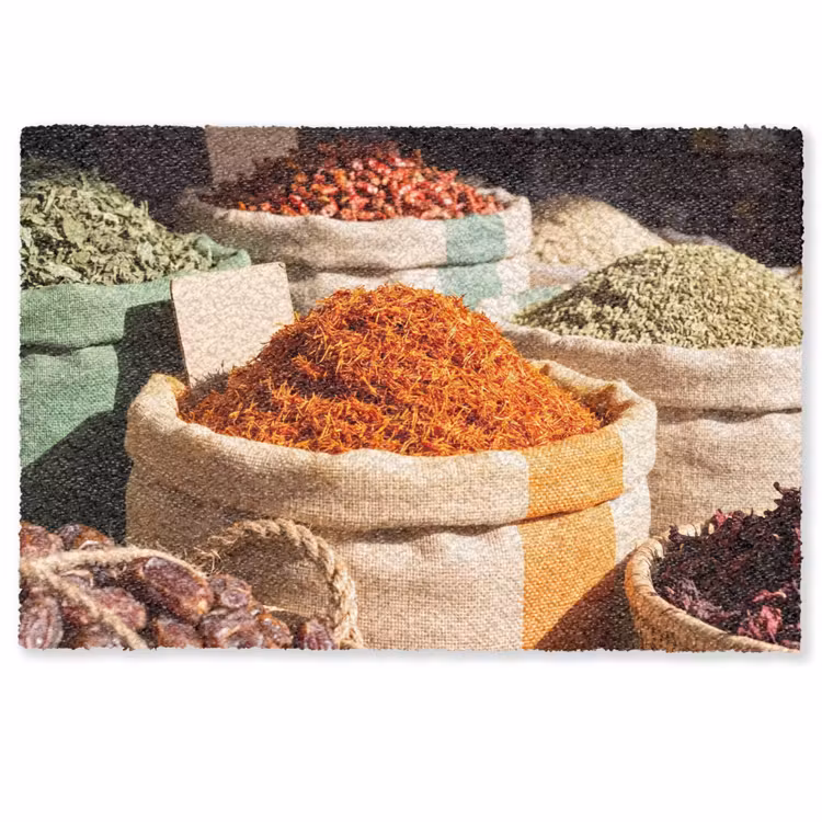 Fußmatte - Kräuter – Markt – Farbenfroh - Kruiden - Markt - Kleurrijk Deurmat klein