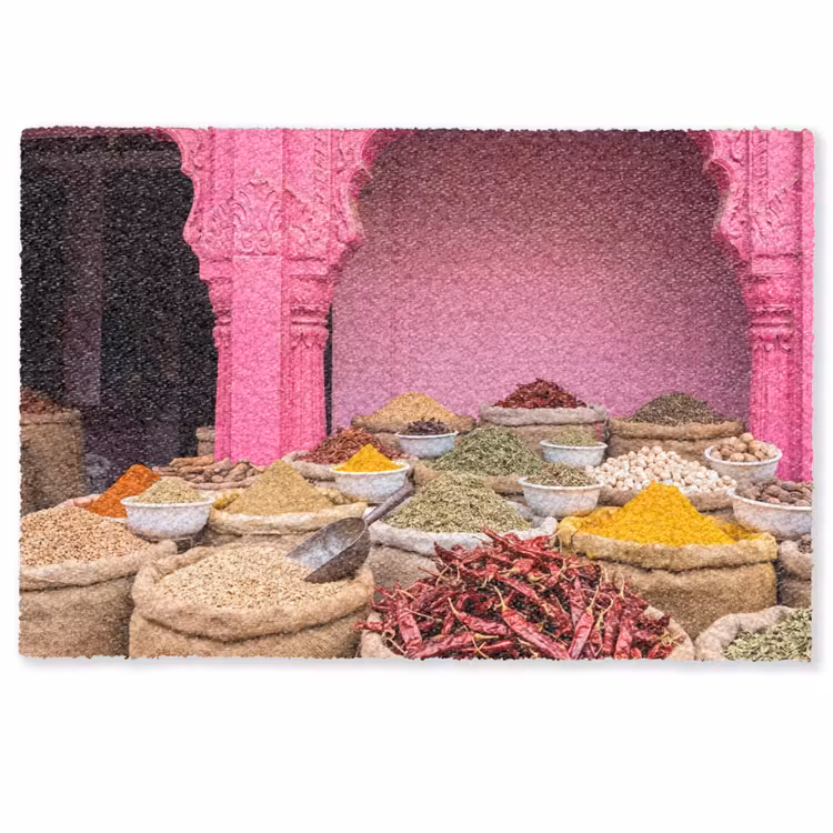 Fußmatte - Kräuter – Markt – Rosa - Kruiden - Markt - Roze Deurmat klein