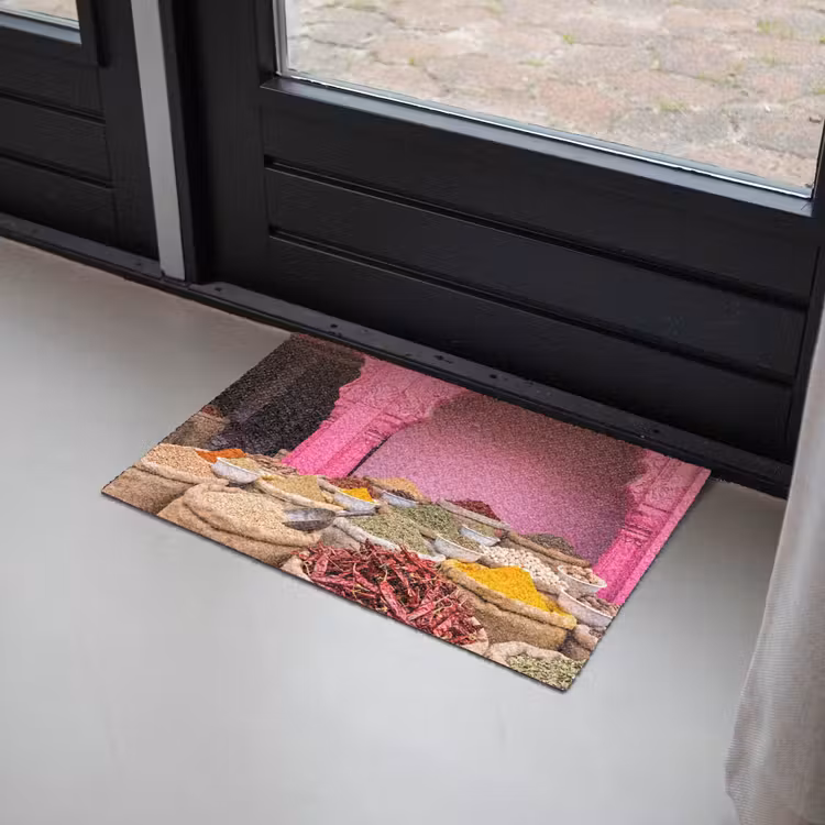 Fußmatte - Kräuter – Markt – Rosa - Kruiden - Markt - Roze Deurmat klein